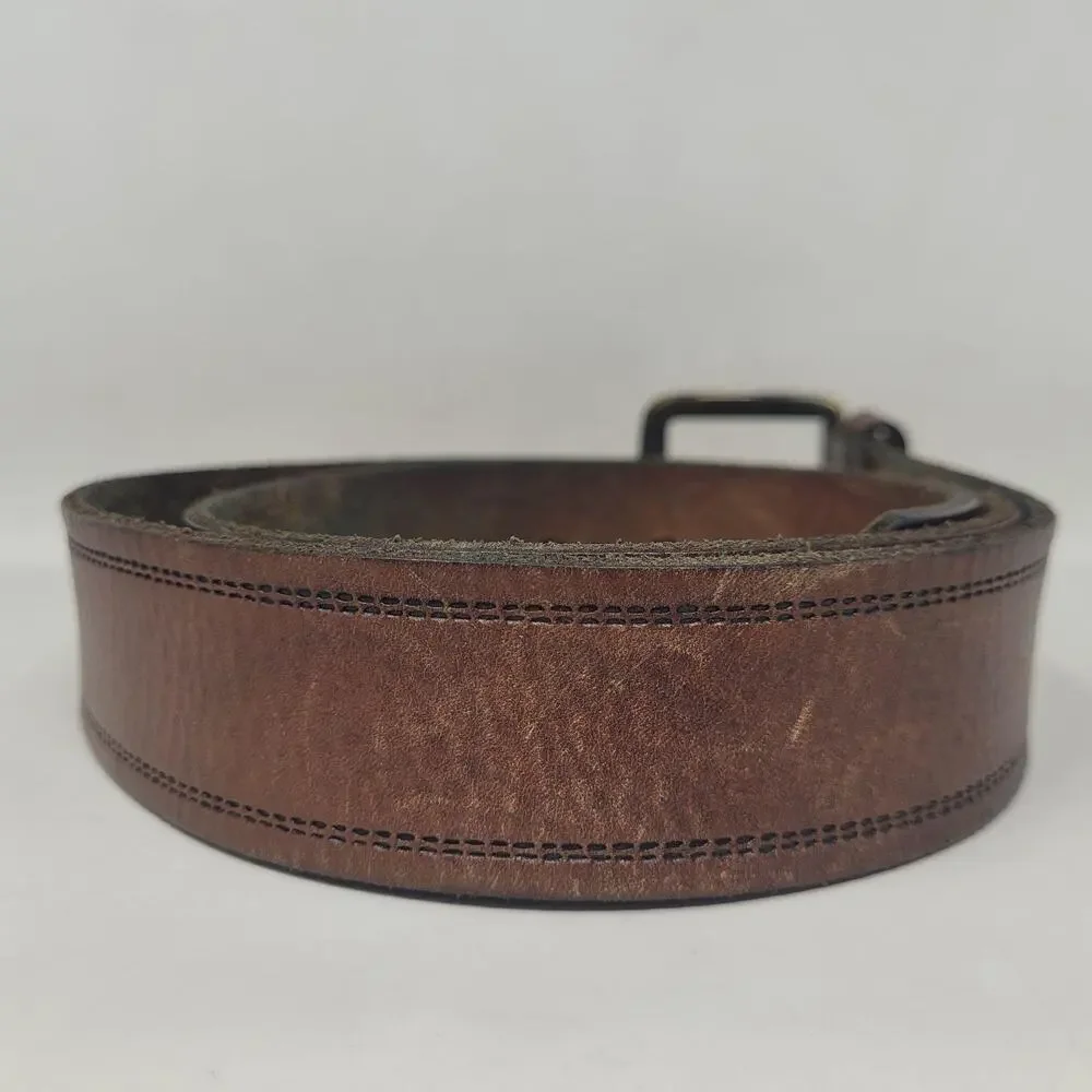 Fossil Belt 36‎ Brown Leather Distressed Work Casual Rugged Industrial Utility